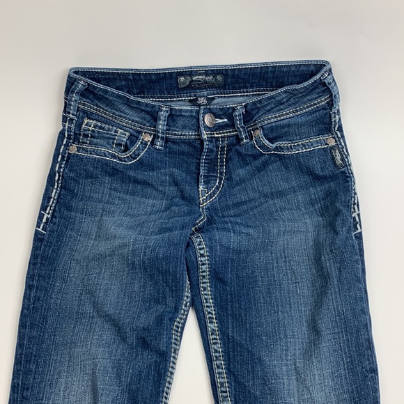 Silver Jeans Suki Capri Crop Size 28 Medium wash denim Stretch Designer - Picture 4 of 14